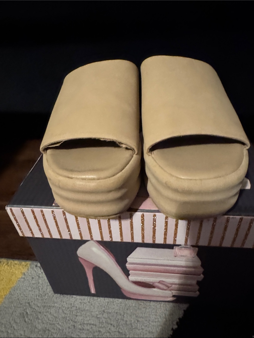 No Boundaries Beige Slide Platform Sandals - Women's Comfortable Open-Toe Slides